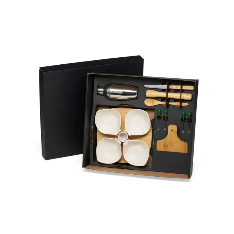 Kit Para Caipirinha Com Petisqueira Em Bambu - 15 Pçs Welf