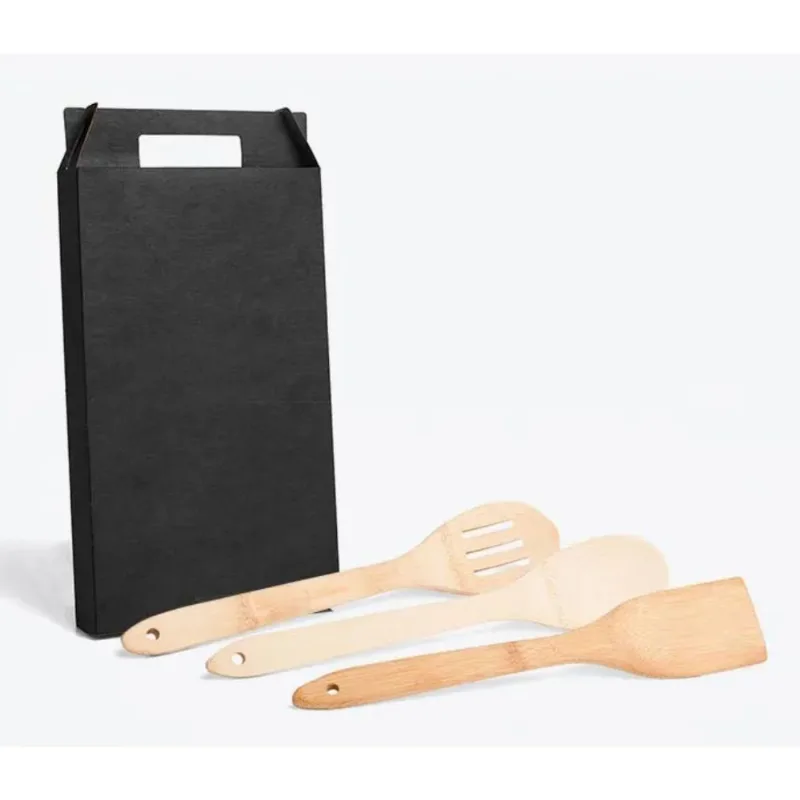 Kit De Utensílios Em Bambu 30Cm - 3 Peças - Welf