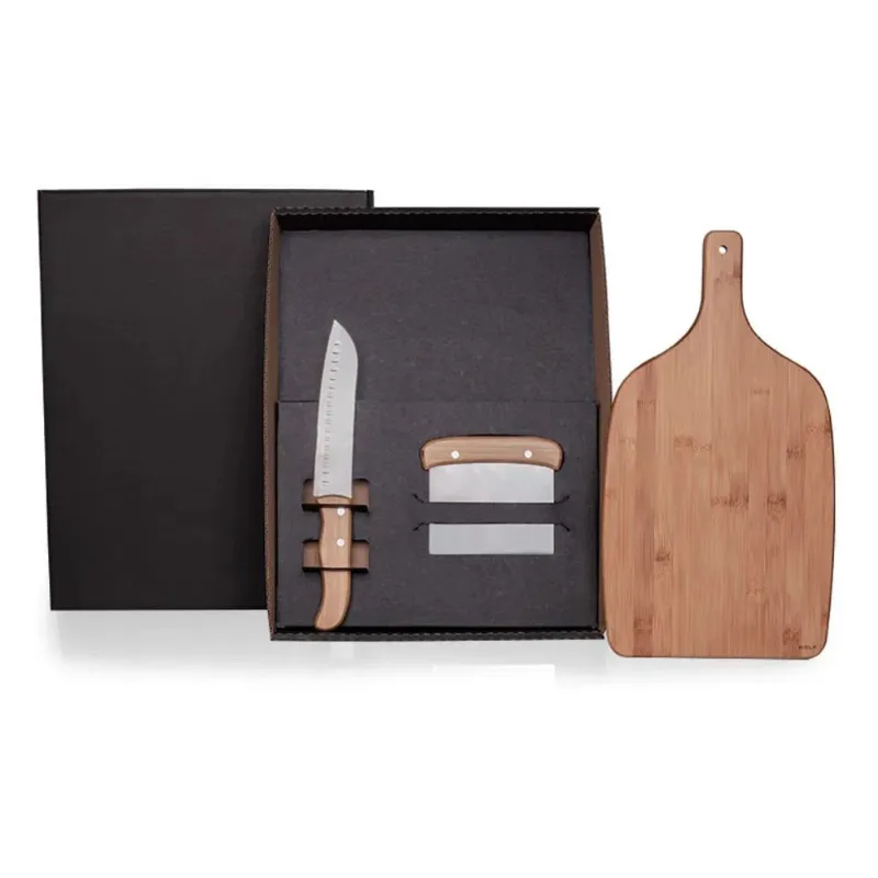 Kit Para Cozinha Em Bambu - Inox - 3 Peças - Welf