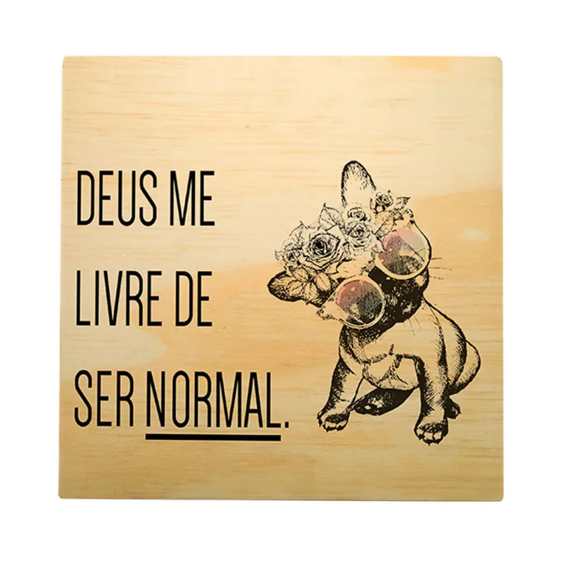 Quadro Madeira Paricá 20x20 - 741 Deus Me Livre