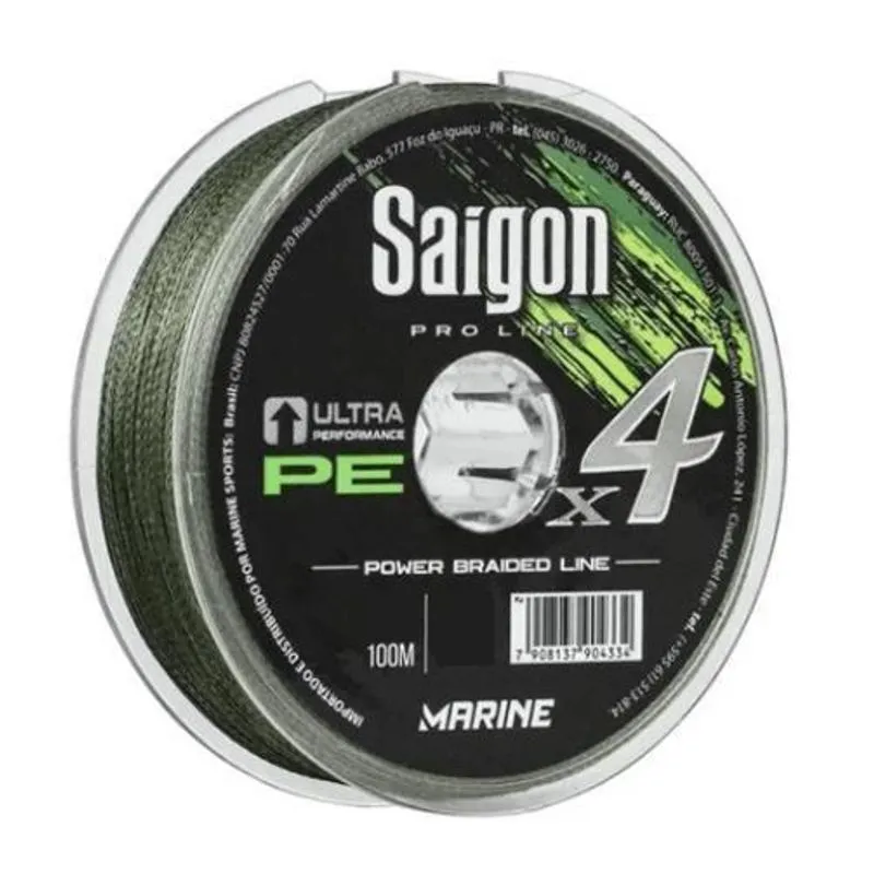 Linha Pesca Multifilamento Saigon 0,28Mm 100M Suporta 18Kg