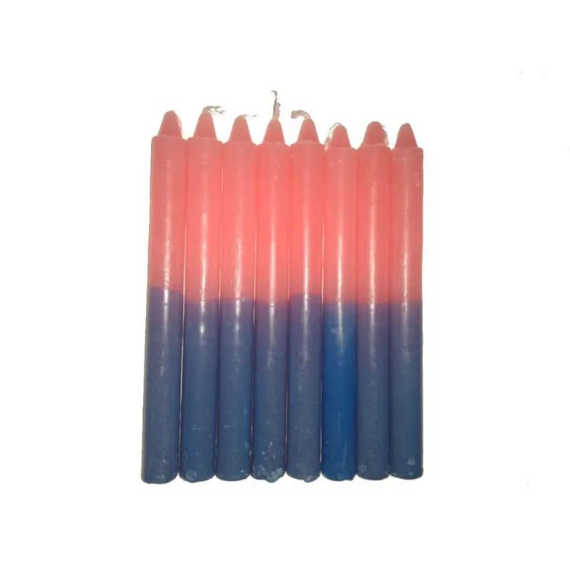 Kit Vela Palito Bicolor Rosa E Azul Pacote 1Kg 38 Unidades