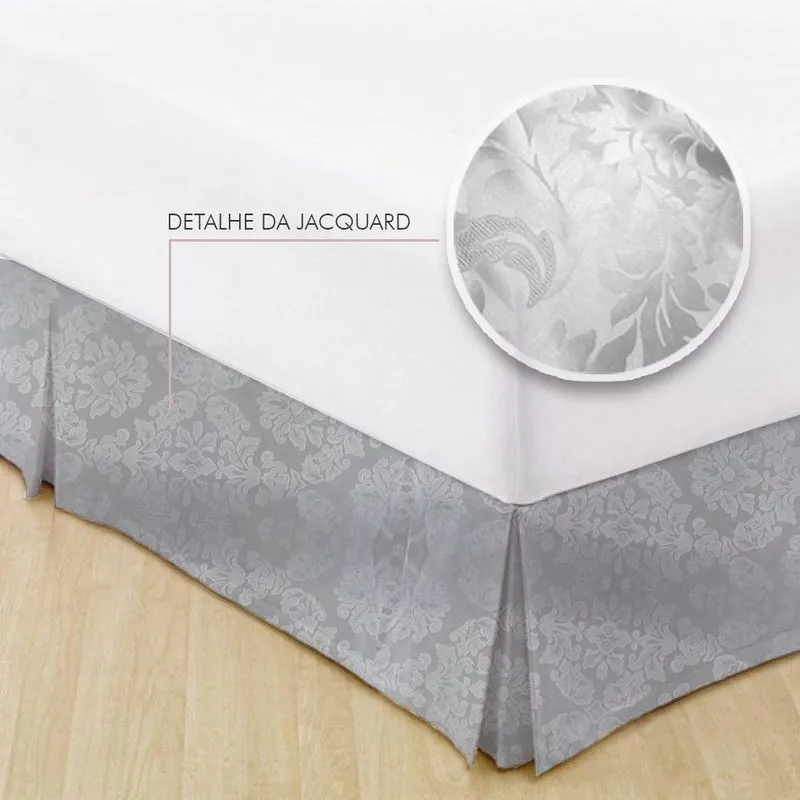 Saia Para Cama Box Solteiro King Jacquard Admirare