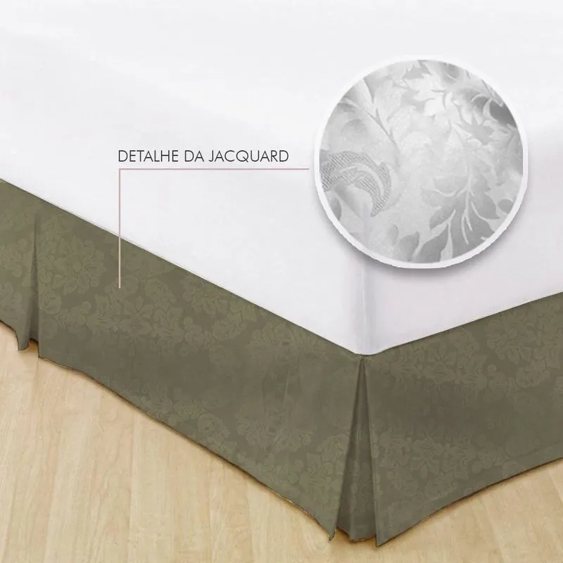 Saia Para Cama Box Solteiro King Jacquard Admirare