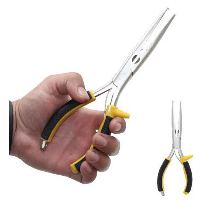 Alicate Bico Fino Longo De Pesca Corta Linha Saca Anzol 21Cm