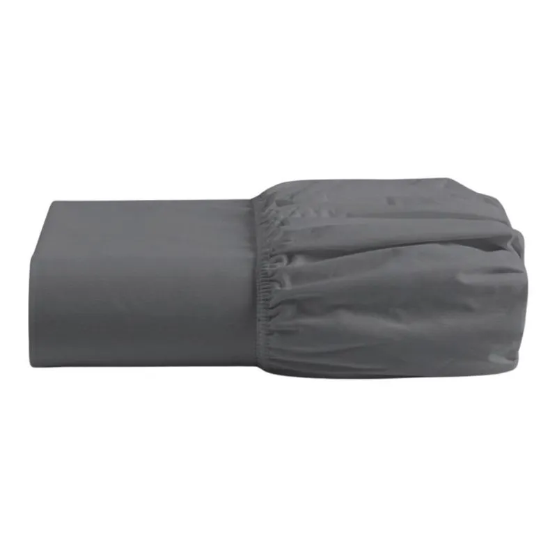 Lençol Cama Queen Elástico Microfibra Super Macio - Cinza
