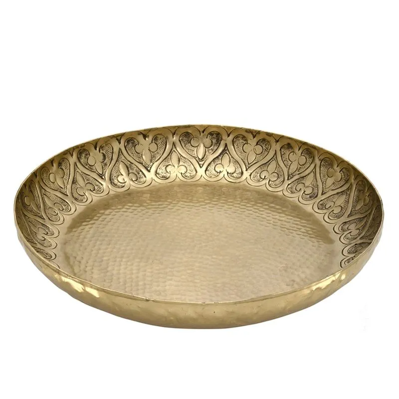 Bandeja de Metal 40cm Dourada