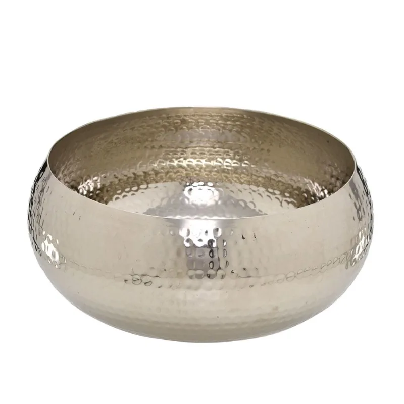 Centro de Mesa Decorativo 24x24x13cm em Metal Silver Mabruk
