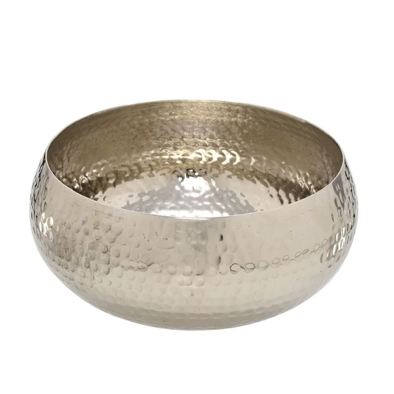Centro de Mesa Decorativo 19x19x10cm em Metal Silver Mabruk