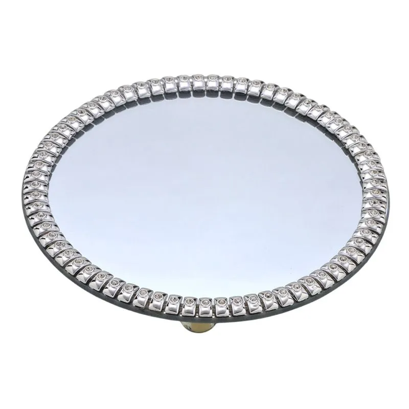Bandeja de Vidro Bisote 19x19x2cm Espelhado Espressione
