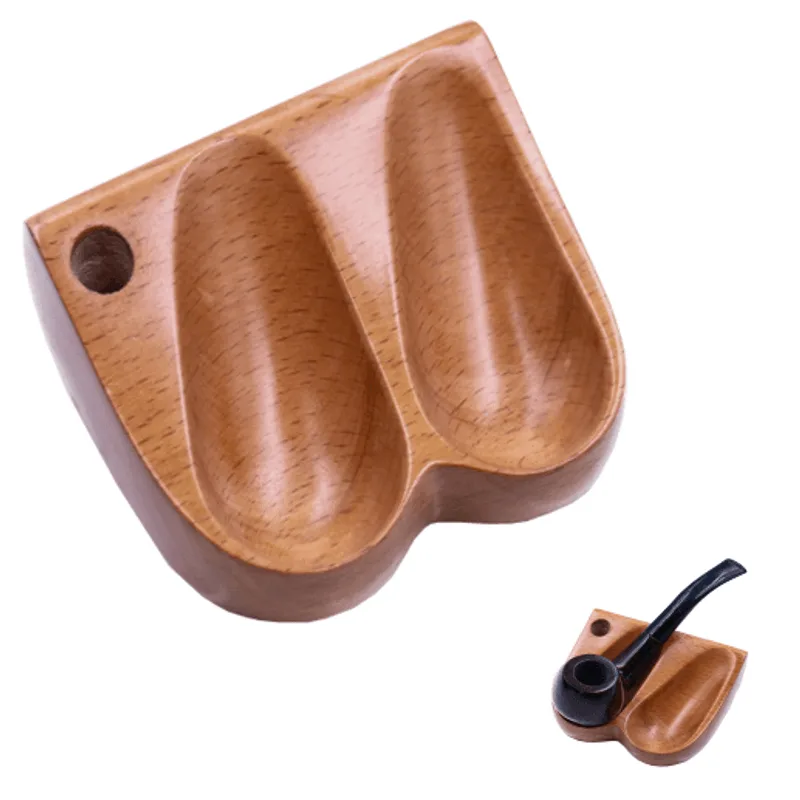 Suporte P/ 2 Cachimbos Porta Descanso Elegante Luxo Madeira