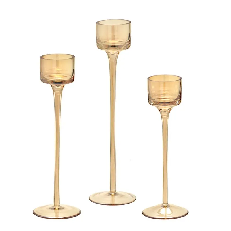 Conjunto 3 Casticais de Vidro Classic Ambar Espressione