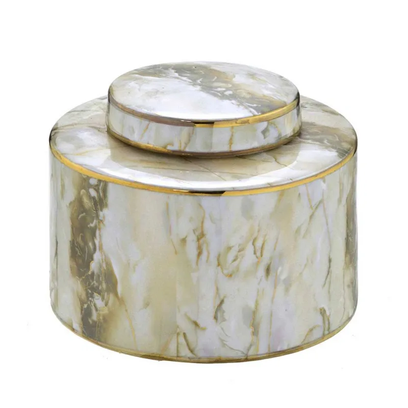 Potiche Decorativo de Cerâmica 17,6x17,6x15,7cm Mabruk - Mabruk