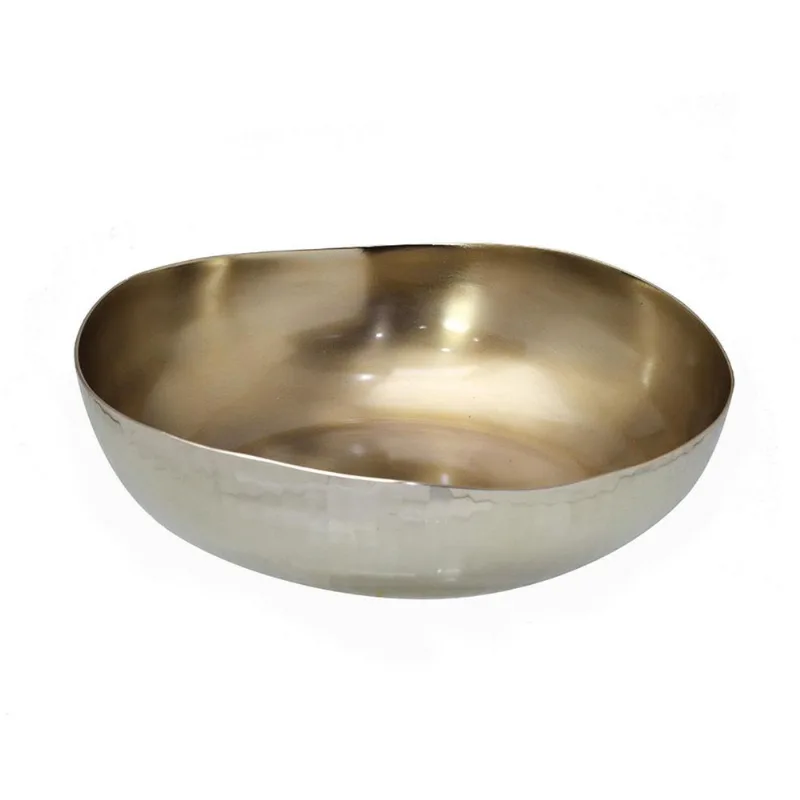 Centro de Mesa Decorativo 30x30x8cm em Alumínio Silver Mabruk - Mabruk