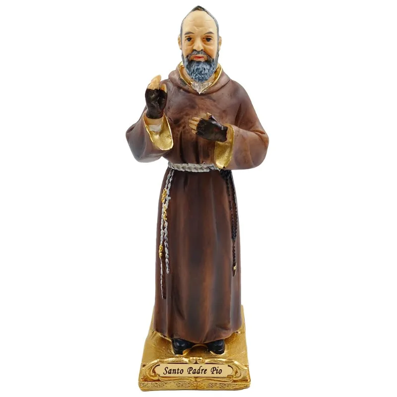 Santo Padre Pio Decorativo 13cm em Resina Mabruk - Mabruk