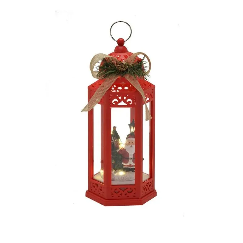 Lanterna Natalina Com Luz 13,50x30x11,50cm