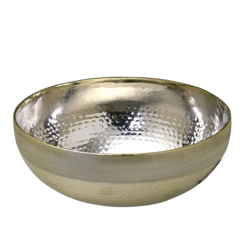 Centro de Mesa Decorativo 21x21x9,5cm em Metal Gold Mabruk - Mabruk