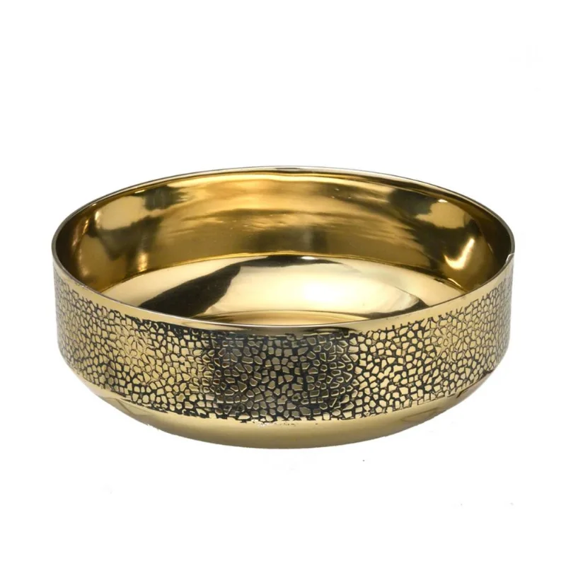 Centro de Mesa Decorativo 20,5x20,5x9cm em Metal Gold Mabruk - Mabruk