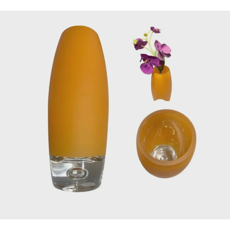 Vaso de Vidro Colors Decorativo Laranja 26cm Espressione