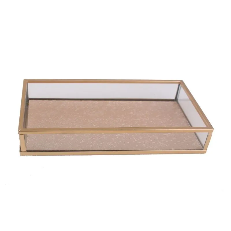 Bandeja decorativa com fundo rose floral P
