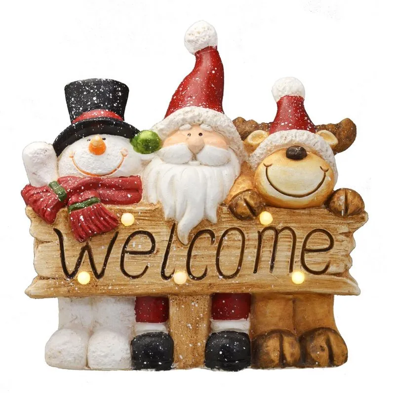 Escultura natalina com papai noel\ boneco de neve\rena