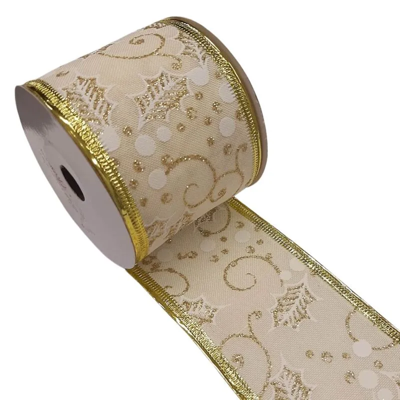 FITA NATALINA DOURADO E CHAMPANHE
