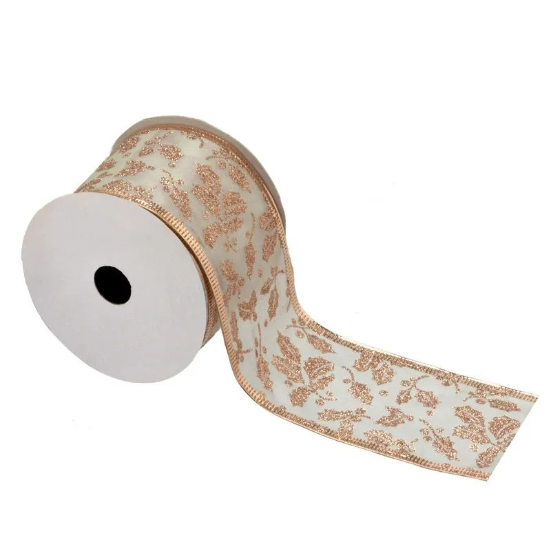 FITA NATALINA FOLHAS DOURADAS 9,14M