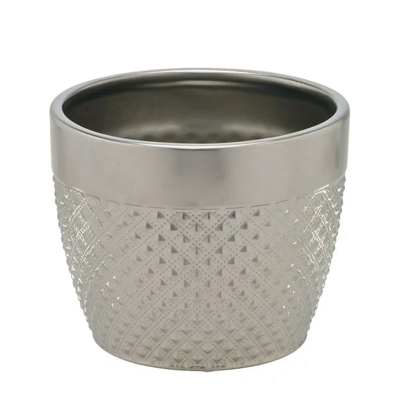 Cachepot Decorativo Prata 171-364 - Mabruk