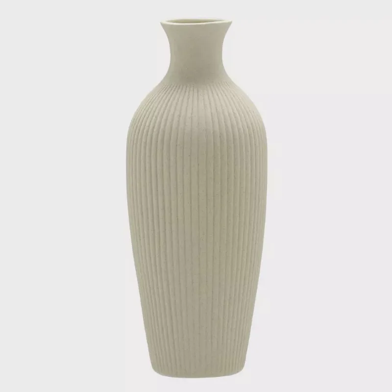 Vaso decorativo em cerâmica areia 30cm