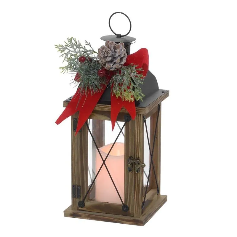 Lanterna natalina com luz 31cm