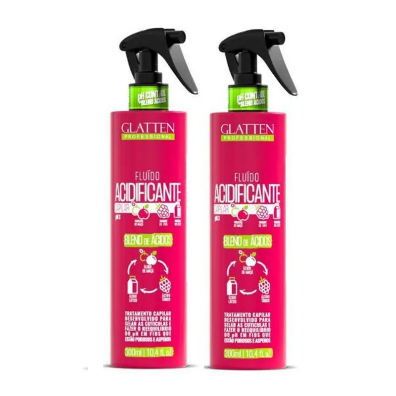 Kit 2 Fluido Acidificante 300Ml - Glatten