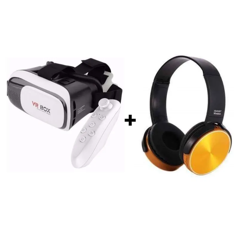 Óculos Vr Box 2.0 Realidade Virtual + Fone Ouvido Bluetooth