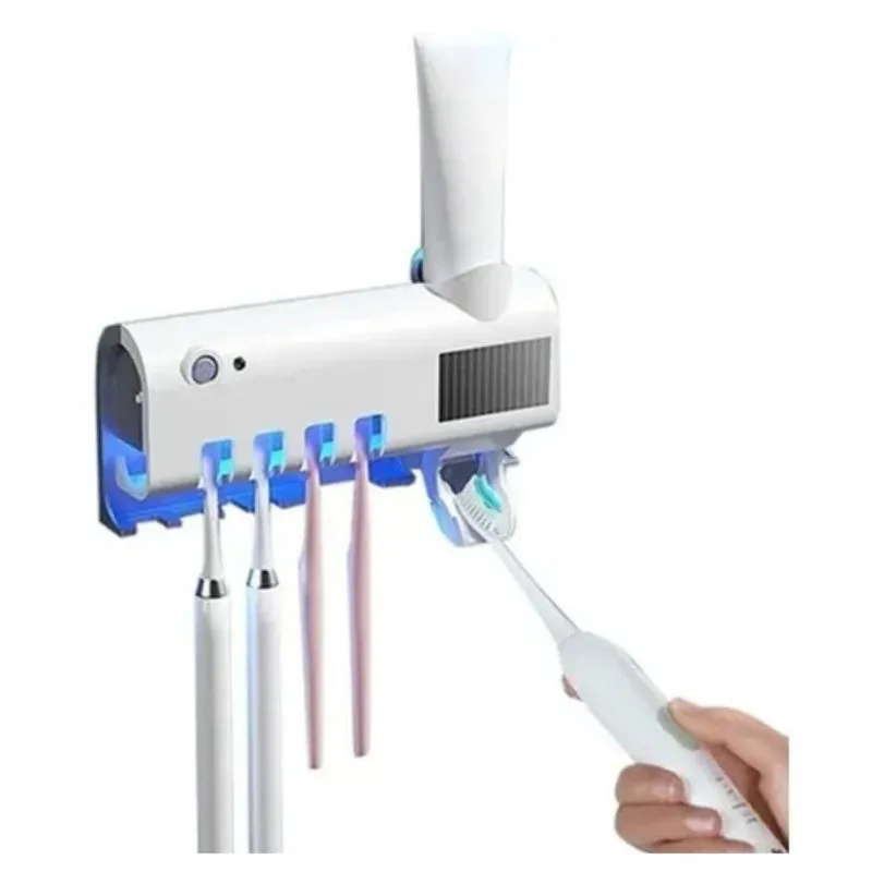 Dispenser Automático Pasta De Dente + Suporte De Escovas Uv
