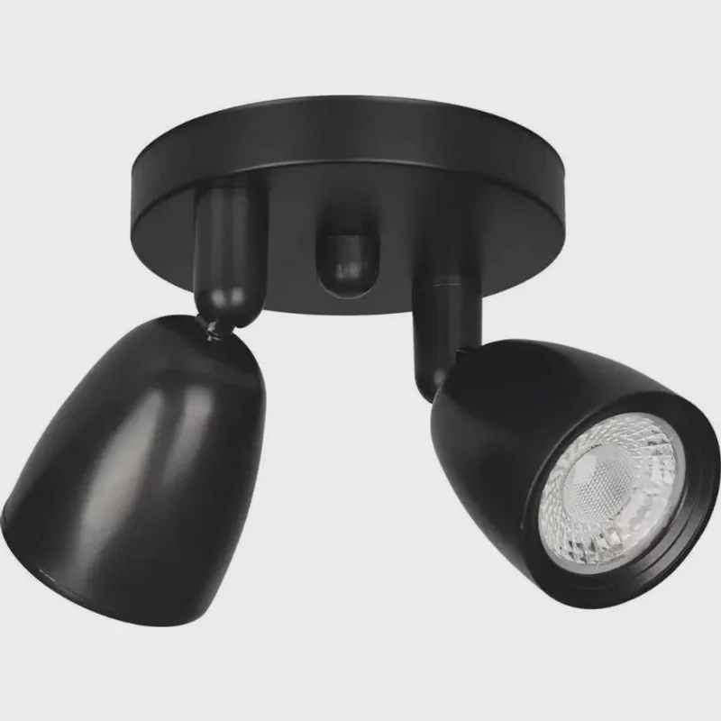 Luminária Spot Led Asteriana Ilumi Preto 2x4W - 3000K Luz Amarela