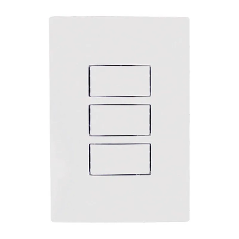 Interruptor Ilumi I9 3 Teclas Simples + Placa 10A/250V - Ilumi