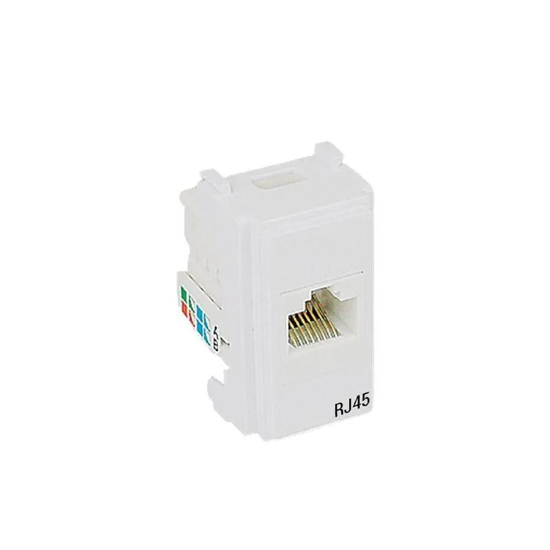 Módulo Tomada RJ45 I9 Conexão Ethernet Cat5e Branco Ilumi
