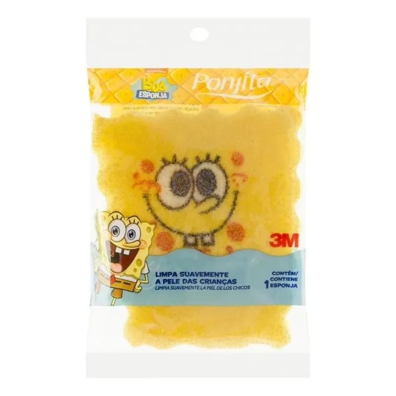 3x Esponja Para Banho Bob Esponja Ponjita