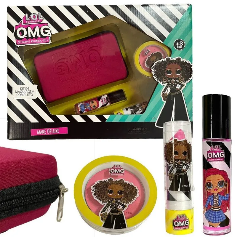 Kit Maquiagem Infantil Acessórios Com Bolsa Nécessaire Rosa