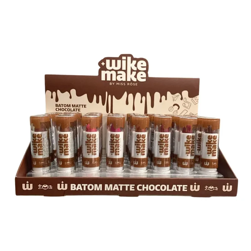 Batom Matte Chocolate Wike Make C/40 Unid - Miss Rose (WM0002)