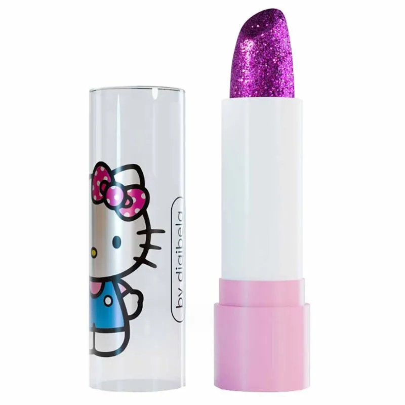 Batom Infantil com Glitter Digibela Hello Kitty 3,5g Algodão Doce