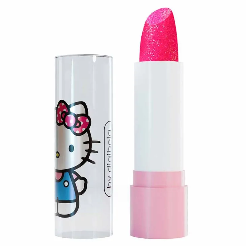 Batom Infantil com Glitter Digibela Hello Kitty 3,5g Tutti Frutti
