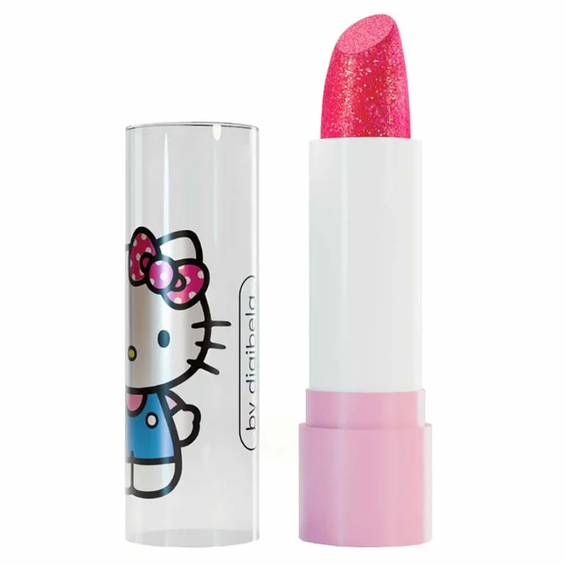 Batom Infantil com Glitter Digibela Hello Kitty 3,5g Maçã do Amor