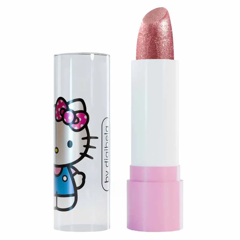 Batom Infantil com Glitter Digibela Hello Kitty 3,5g Pink Lemonade