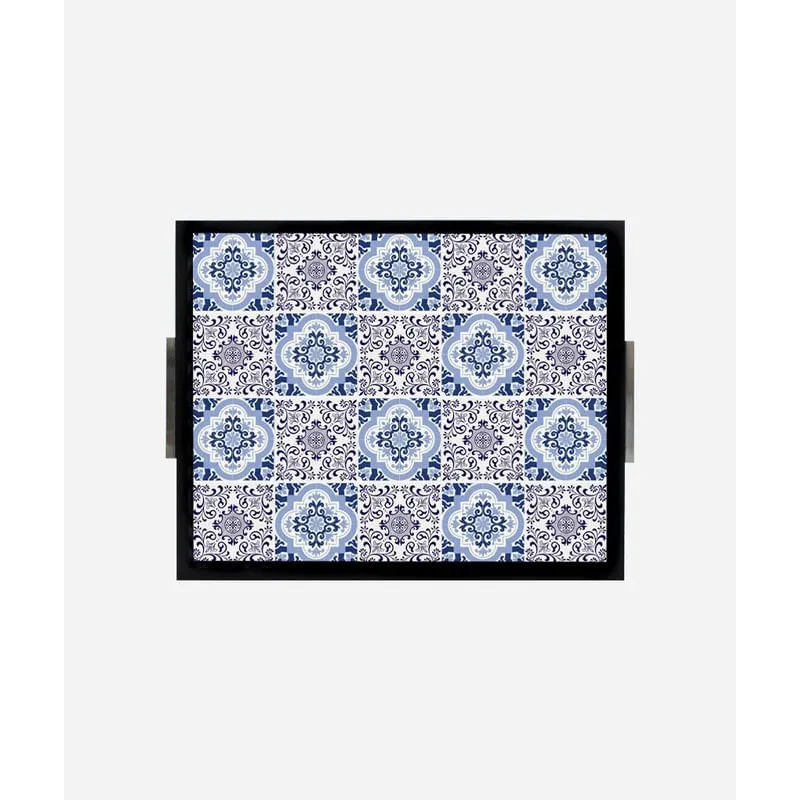 Bandeja Estampada 30X37 - Azulejo Floral