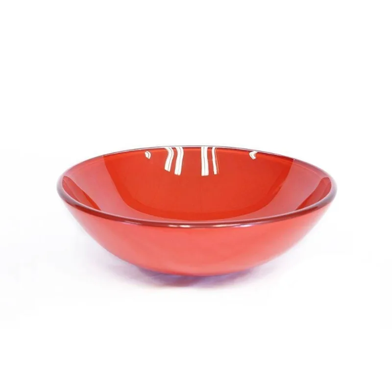 Cuba De Vidro Redonda 31cm Vermelho Ferrari