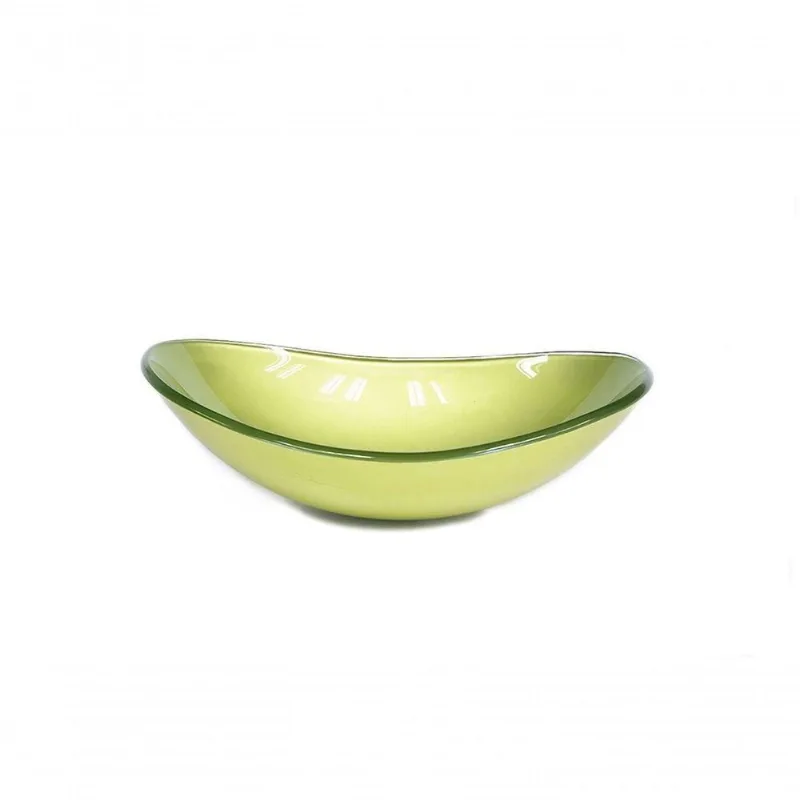 Cuba de Vidro Oval 47cm Verde Oliva