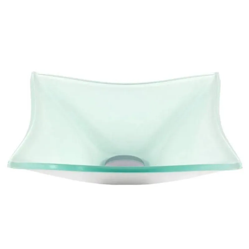 Cuba de Vidro Quadrada 31cm Branca