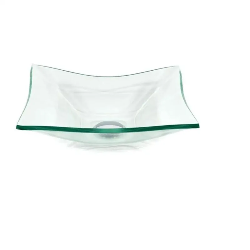 Cuba de Vidro Retangular 39cm Jateada