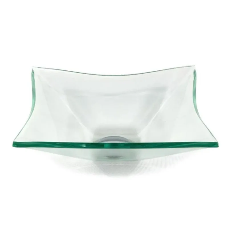 Cuba de Vidro Quadrada 31cm Jateada