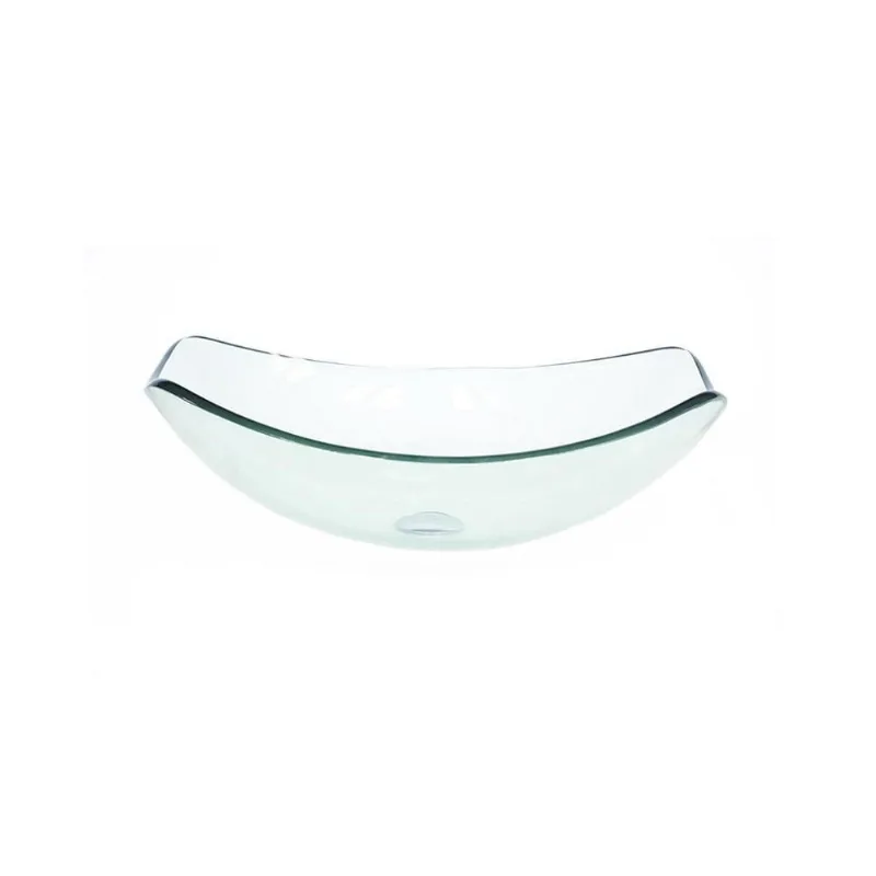 Cuba De Vidro Oval Chanfrada 46Cm Jateado